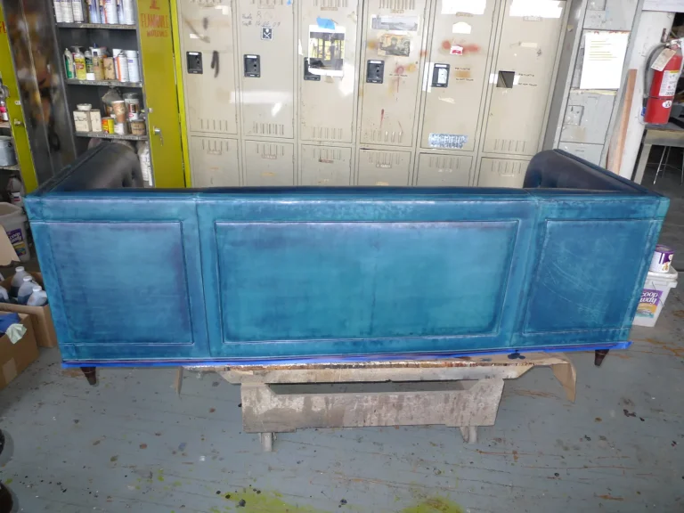 Leather Sofa — Stain, Dye & Refurbishing — before restoration by Olek Inc.