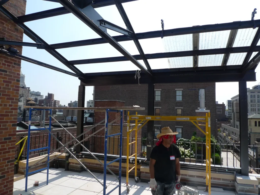 Pergola Fabrication with Salvaged Steel Windows — Before