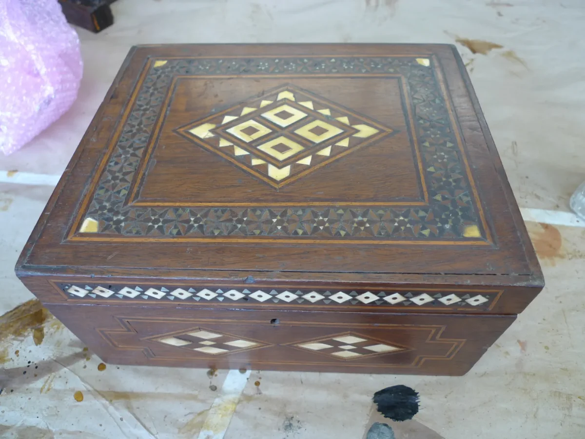 Egyptian Marquetry Jewelry Box — Repair & Refinishing